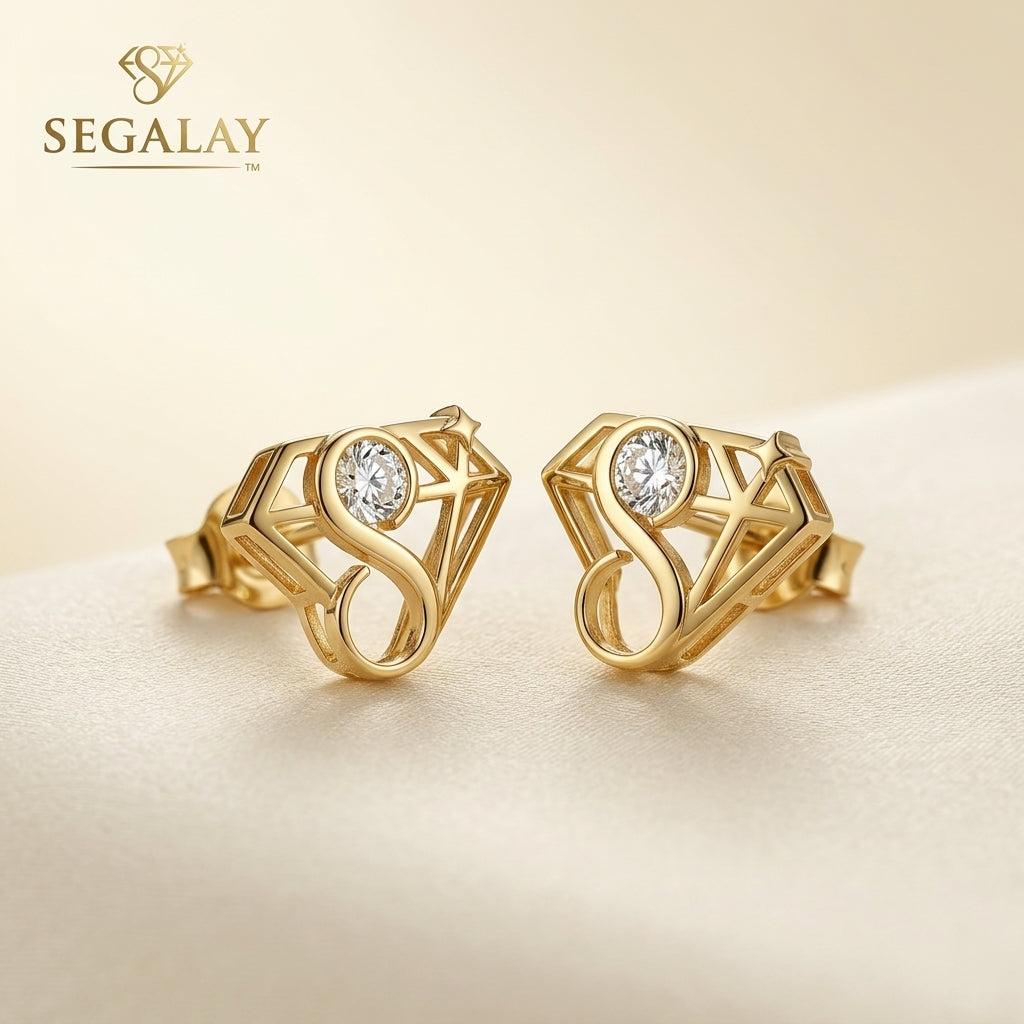 Segalay™ Signature Gold Stud Earrings