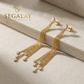 Segalay™ Golden Cascade Tassel Earrings
