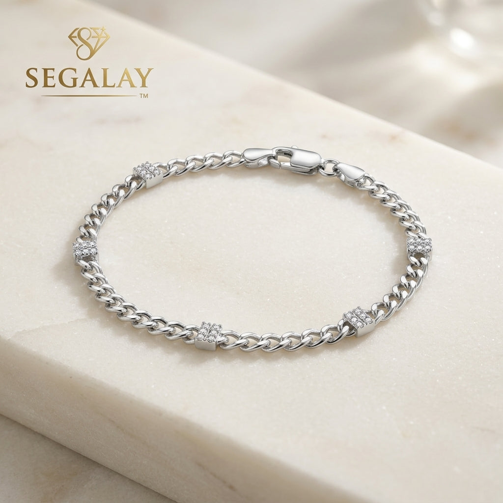 Segalay™ Polished Silver Chain Bracelet