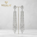 Segalay™ Silver Chandelier Tassel Earrings