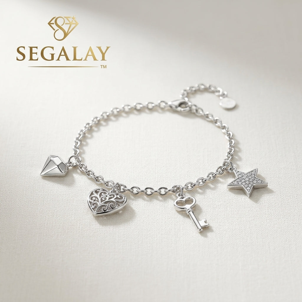 Segalay™ Silver Charm Bracelet