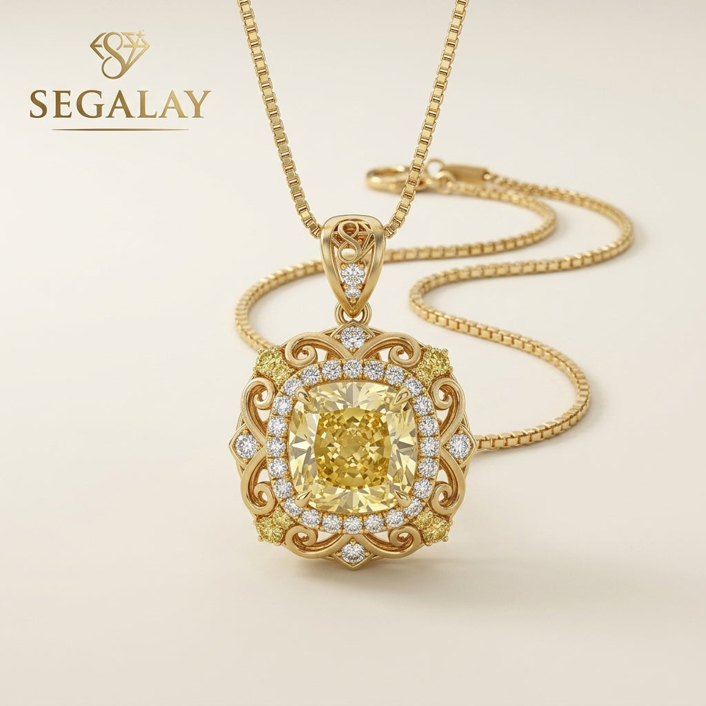 Segalay™ Golden Radiance Pendant Necklace